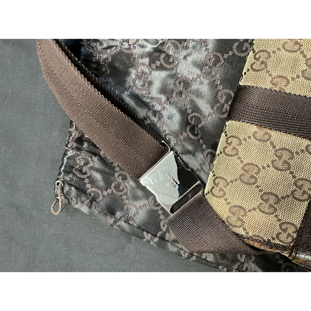 Gucci Vintage GG Monogram Canvas Waist Belt Bag Brown - Picture 8 of 9